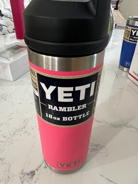 YETI Rambler 18oz Bottle - Pink with Black Lid